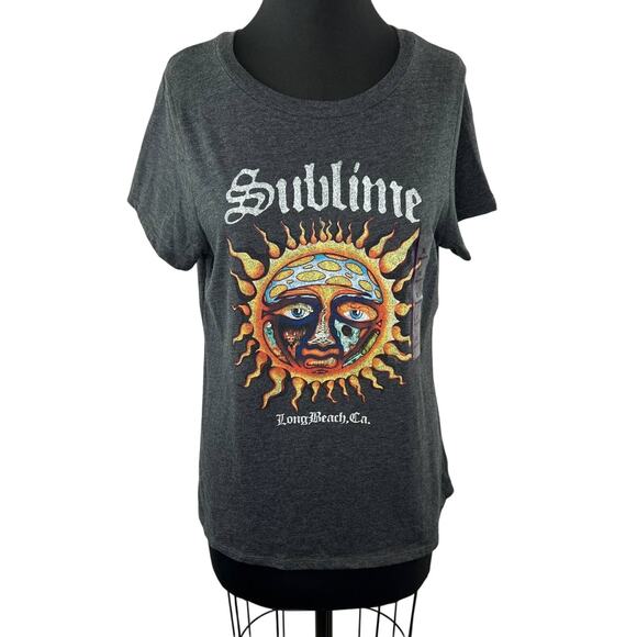 NEW Sublime Charcoal Heather Short Sleeve Graphic Print Casual T-Shirt Size XL - Picture 1 of 6